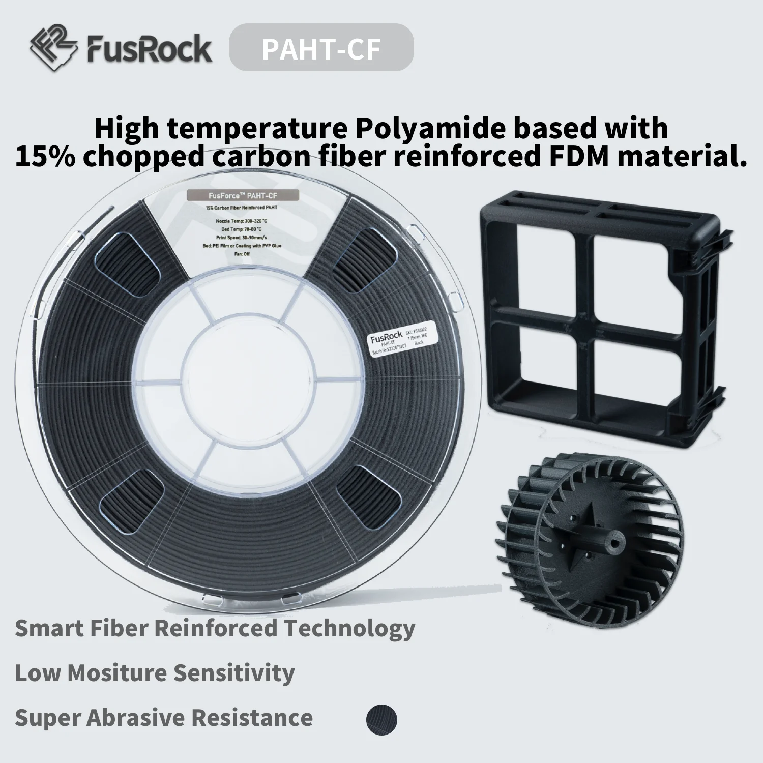 3D-печать PAHT-CF усиленный углеродным волокном нейлон высокопрочный провод 15% PA-CF высокотемпературный усиленный полиамидом
