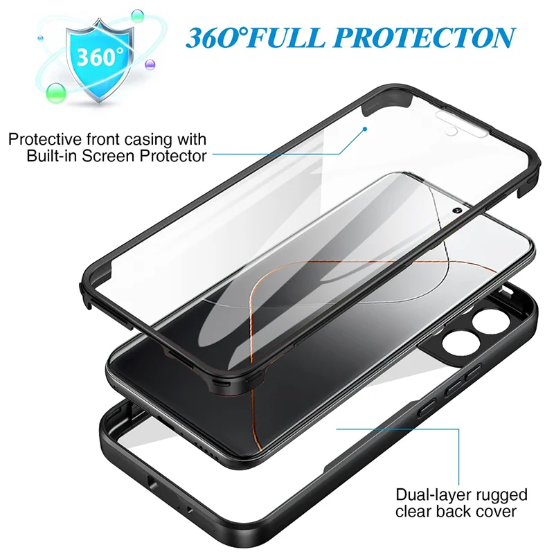 Double-Sided Silicone Shockproof Full Body Phone Case