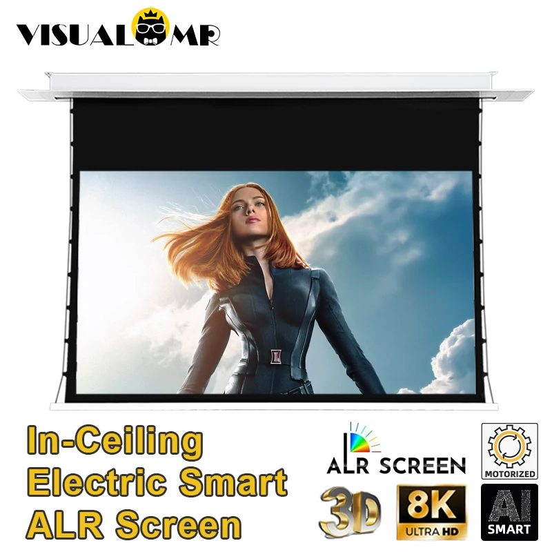New Ai Smart In-ceiling Electric Alr Projector Screen Tab-tensioned ...
