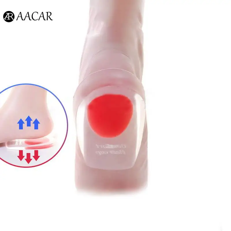 실리콘 젤 힐 쿠션, 발 통증 완화 케어, 하프 힐 깔창 패드, 1 쌍