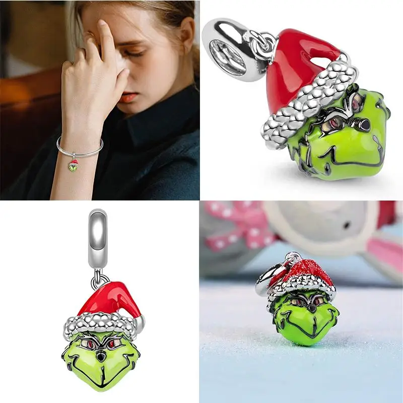 Sterling Silver Charms Beads Christmas Series Colorful Santa Snowman For Pandar Original Bracelet Pendant Jewelry DIY Gift charm jewelry sterling silver jewelry beads charms sterling silver beads silver charm bead charm bead beads jewelry sterling silver beads charm loose gemstone jewelry loose beads