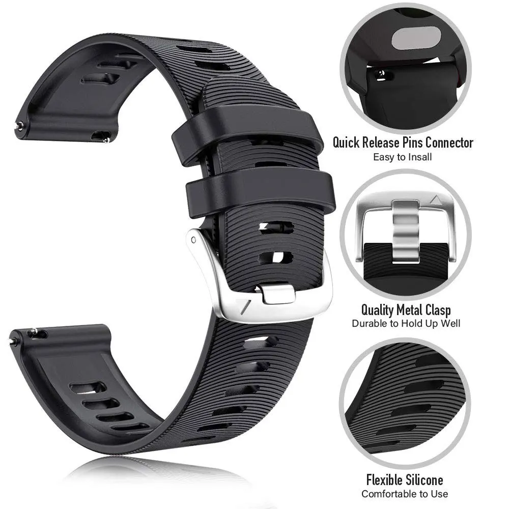 Premium Soft Silicone Smartwatch Wristband - Universal Fit