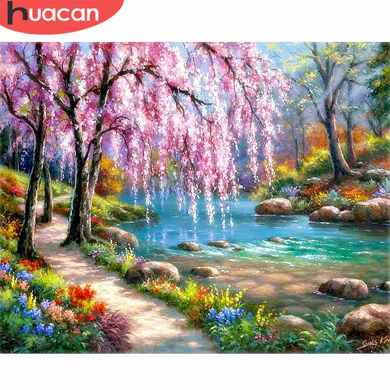 HUACAN Diamond Painting Landscape Diy Full Diamond Embroidery Scenery Mosaic Picture of Rhinestone Home Decor