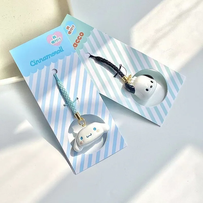 

Sanrio Anime Hello Kitty Water Tone Bell Cute Cartoon Kuromi Pochacco Cinnamonroll Backpack Pendant Couple Phone Rope Keychain
