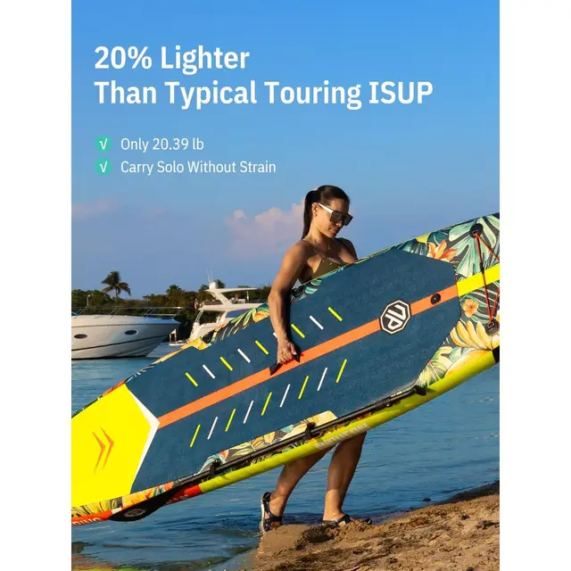 126 Paddle Board, 550LB Capacity Touring Inflatable Paddle Board with Complete SUP Accessoriesamp Kick Pad, Stable Stand up Pad
