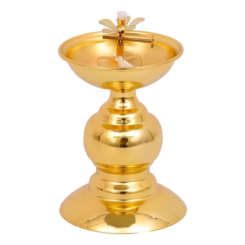 Lamp Holder Alloy Oil Lamp Dish Cooking Oil Butter Household Ever-burning Lamps Buddhist Supplies for Desktops