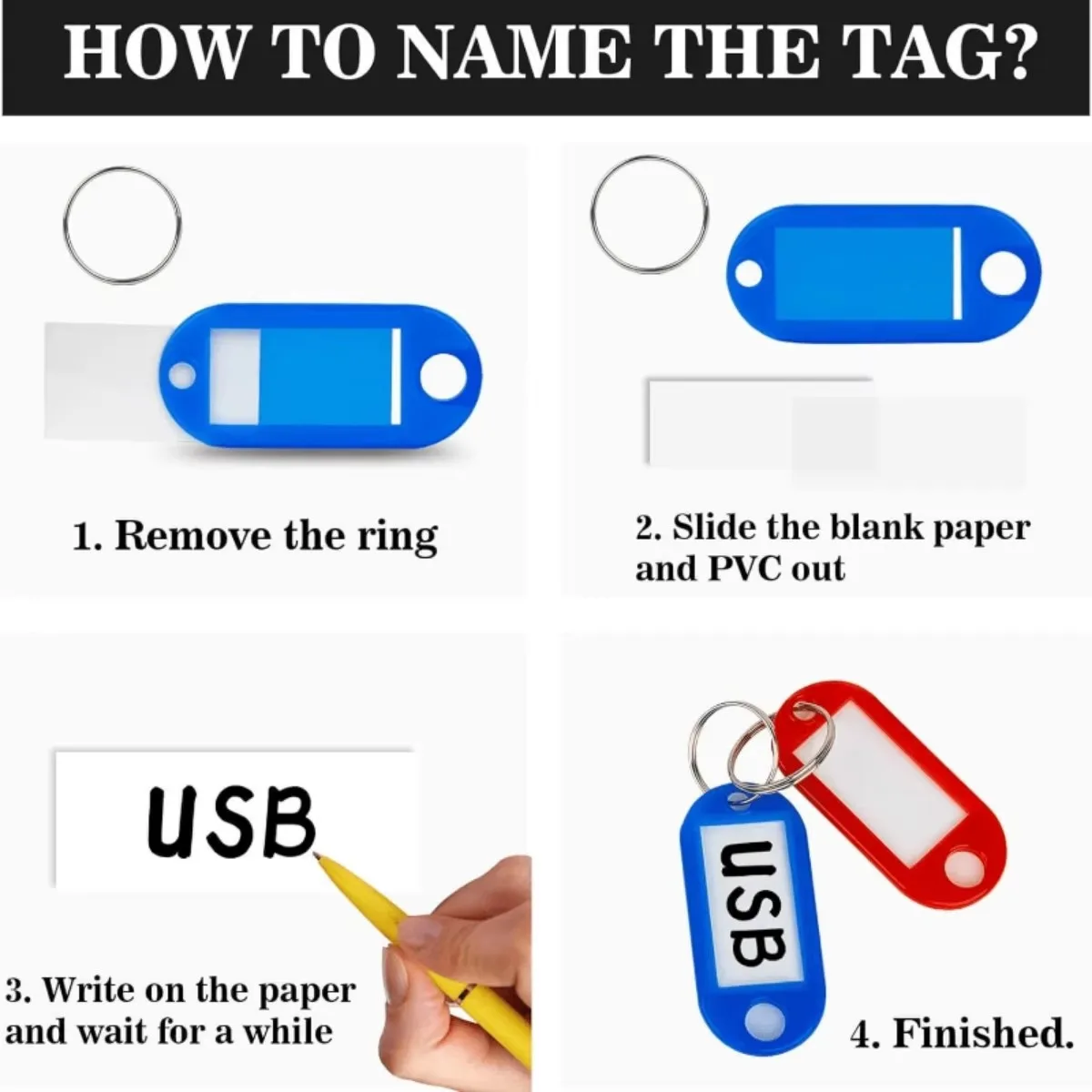 Random Color Key Tags with Labels Plastic Prevent Missing Key Identifiers Luggage Bag Accessories