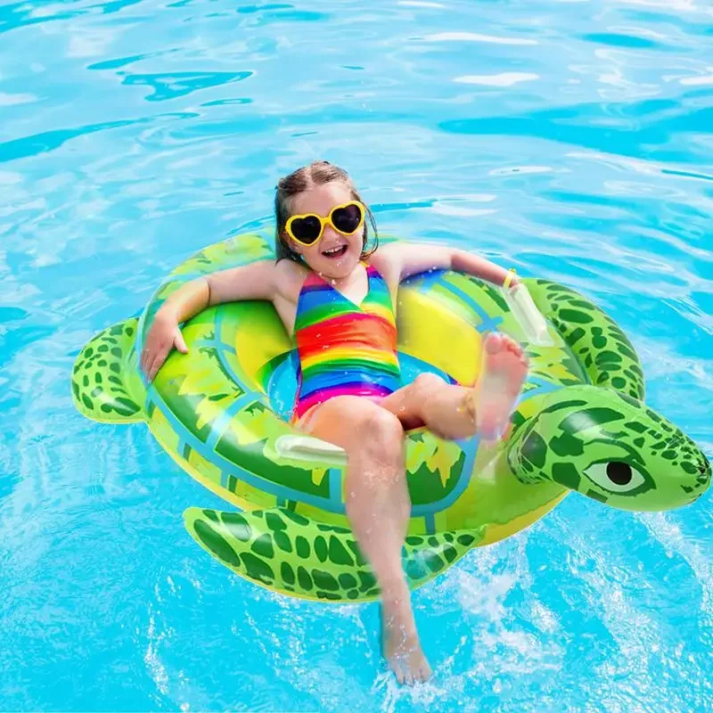 Pool Ring For Toddlers Inflatable Cartoon Aminal Floats For Kids Floating Crocodile & Turtle & Frog Shaped Swimming Rings Baby 2