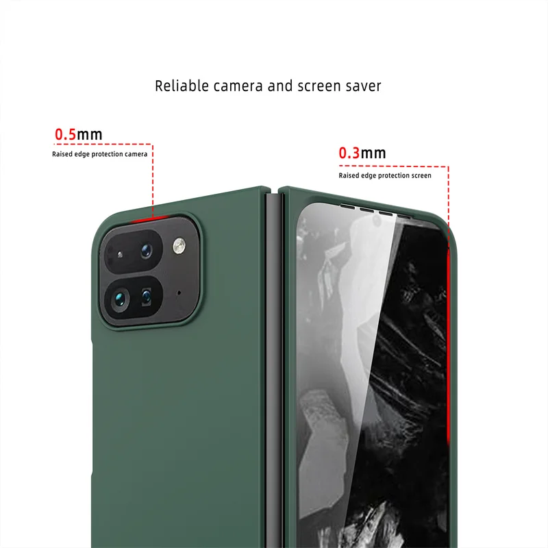 For Google Pixel Fold 2 Shell Film Lntegrated PU Hinge Folding Phone Case Lnvisible Bracket Lens Film Phone Protective Cover