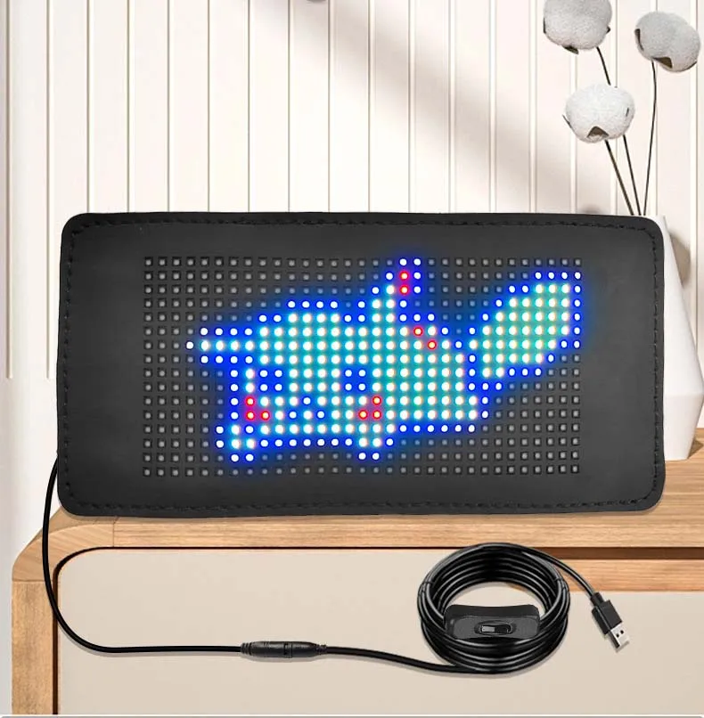 190x70MM Car LED Display Sign LED Soft Screen RGB Foldable Bluetooth APP Programmable Message Board for Car Rear Window