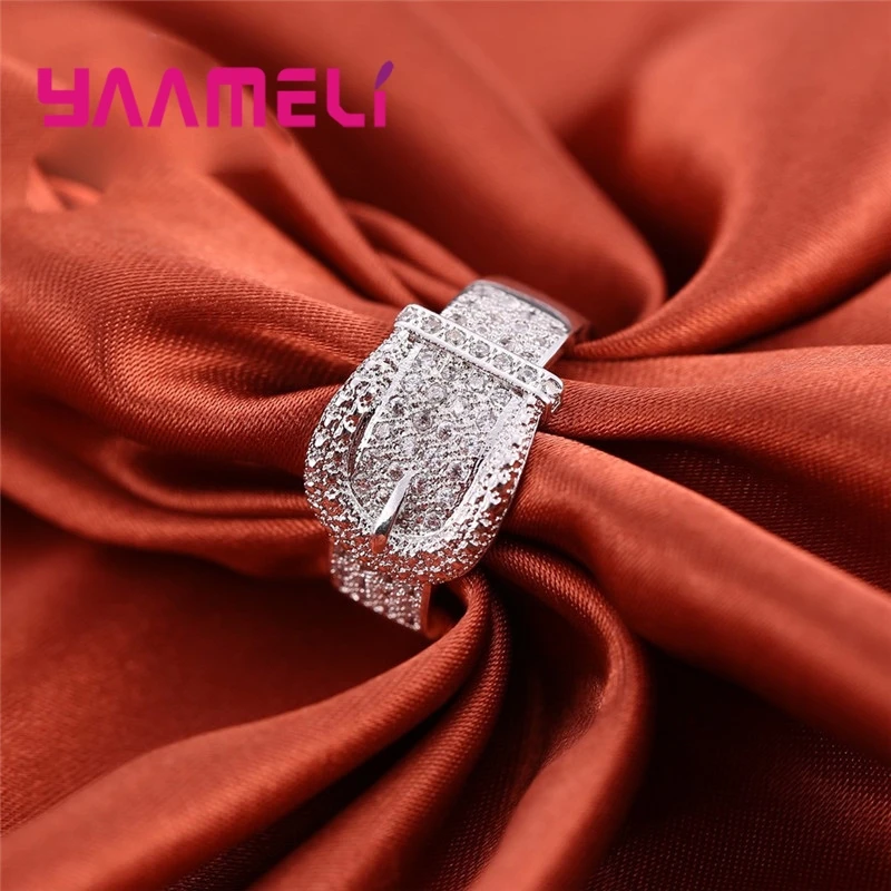Bague Acier Inoxydable Femme Bague Femme Argent Sterling 925 Avec Zircon - Taille Ajustable - Cadeau Fiançailles, Anniversaire, Saint-Valentin Bague Hypoallergénique Anti-oxydation