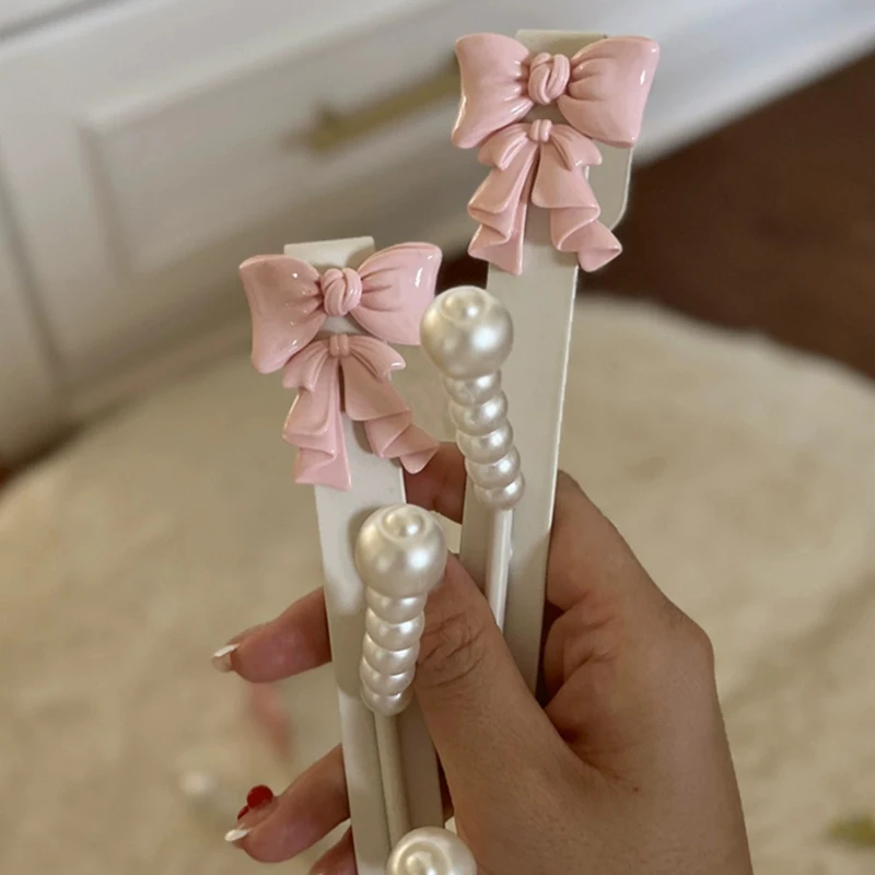 Iron Hook French Bow Pearl Double Door Rear Hangers Cabinet Door Clothes Hook Kitchen Hanger Rack Home Decor Organization