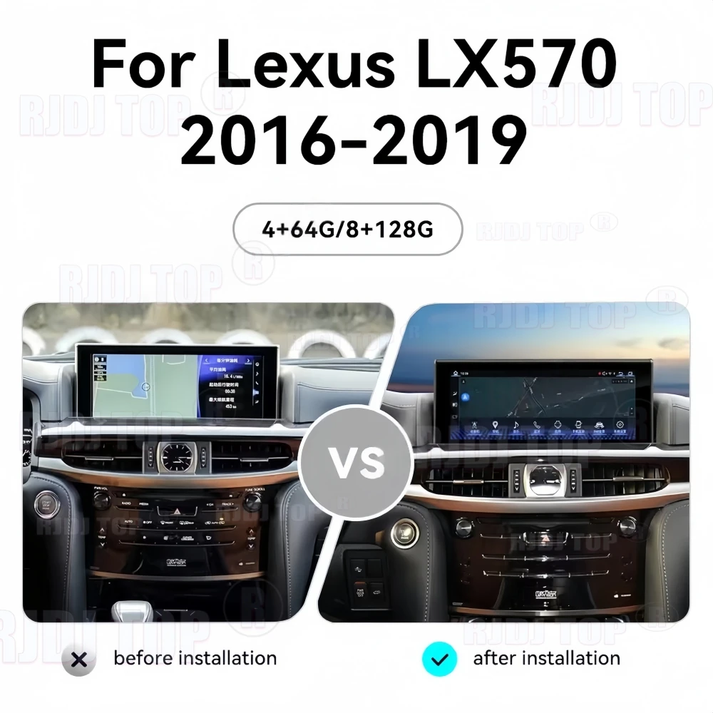 RHD LHD para Lexus LX570 2016 2017 2018 2019 2020 Radio de coche navegación GPS CarPlay Android Auto reproductor Multimedia unidad principal 3