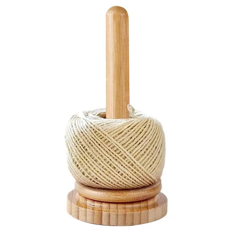 Wooden Rotating Yarn Holder and Dispenser for Knitting and Crocheting