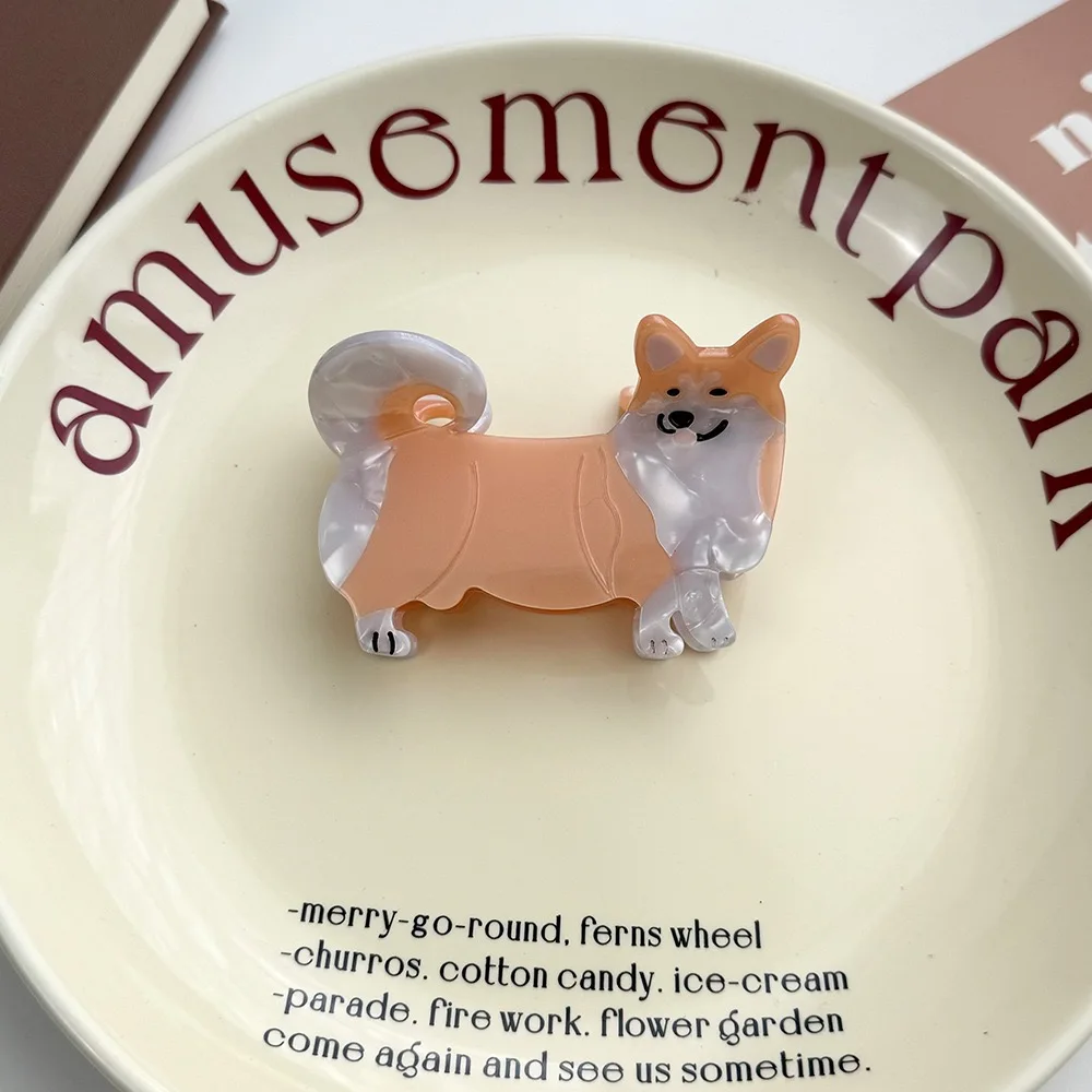 Stylish Handmade Acetate Dog Claw Hair Clips - Unique Summer Family Fashion Accessory