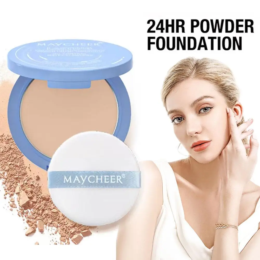 Silk Soft Mist Powder Cake Long-lasting Waterproof Lady Sace Control Press Face Powder Smooth Oil Polvo Texture M1X3