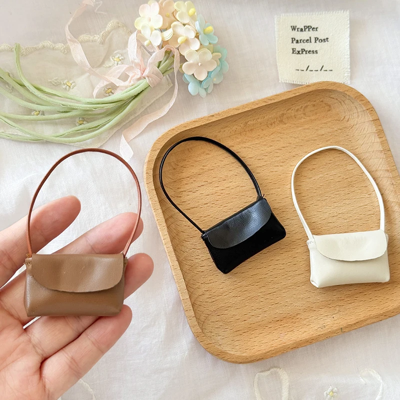 1pc New 15-17cm Doll Toys Handbag Lady Leather Bag PU Leather Purse Accessories Dollhouse Decoration Pretend Play Toy