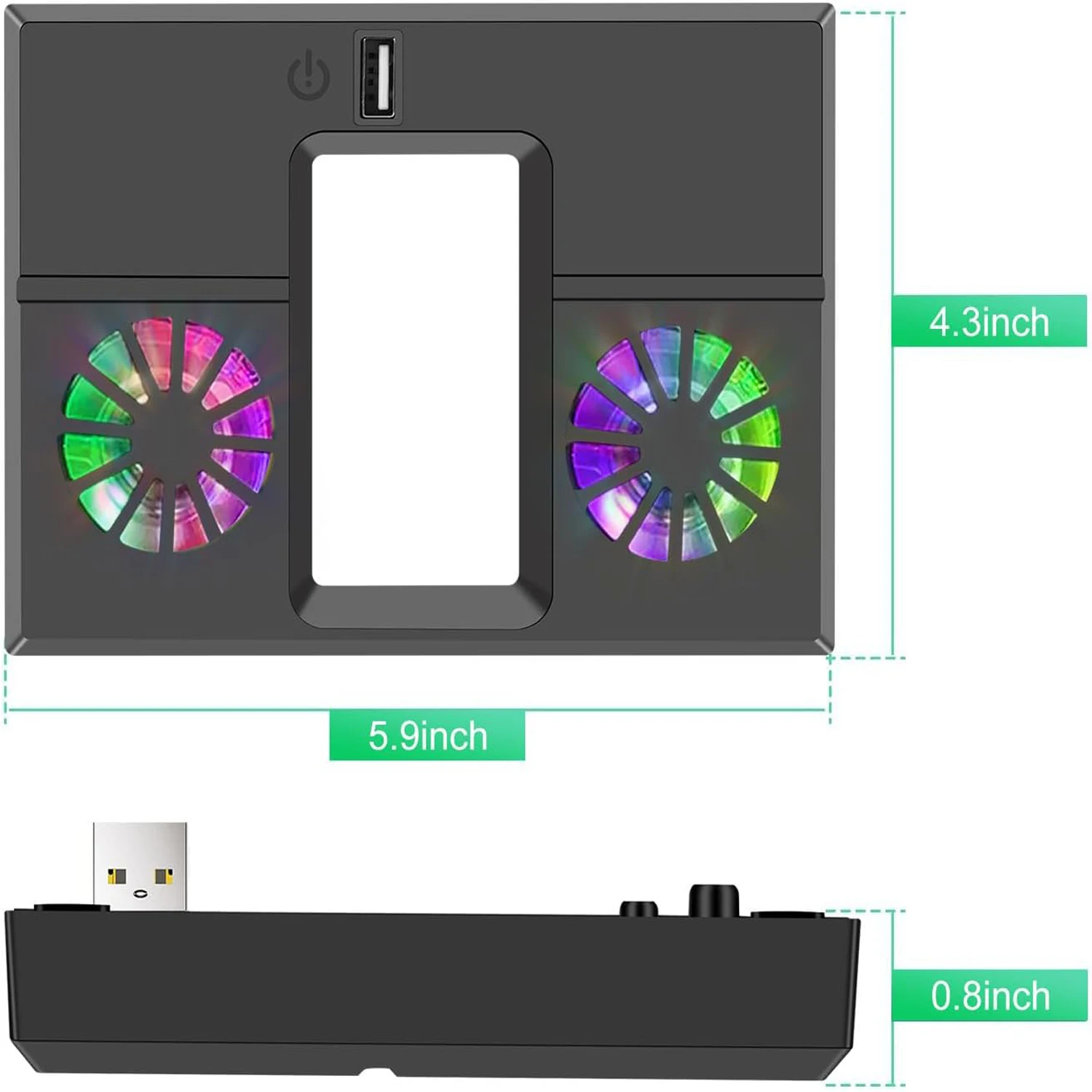 Enhanced Cooling Fan with Dual Controller Charger Dock and Vertical Stand for Gaming Consoles - Colorful Edition