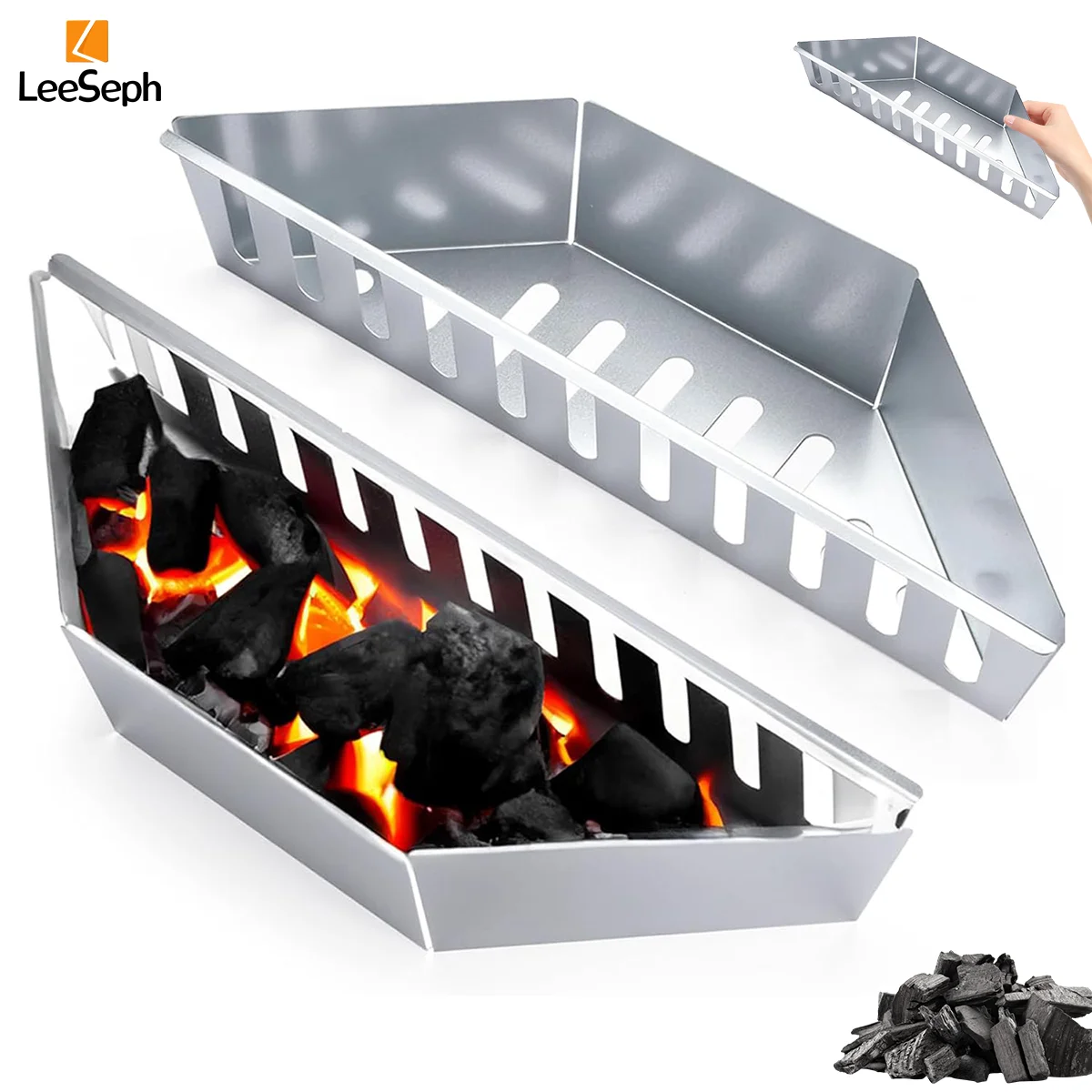 Leeseph Stainless Steel Charcoal Basket, BBQ Grilling Accessories