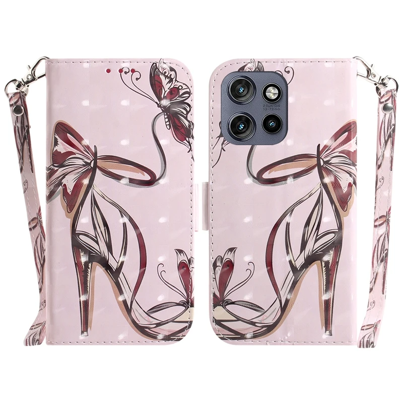 Solid Color Printed Leather Flip Phone Case with Card Slots