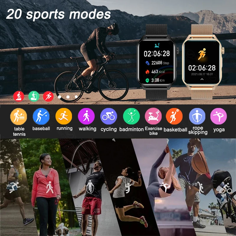 2022 New Smartwatch Women Mens AMOLED Screen Customize The Watch Face Bluetooth Call Heartrate Music Sport Watch For Android IOS