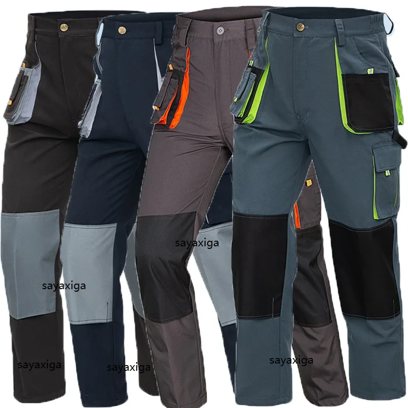 Vêtements de travail pour hommes, combinaison de Protection du travail de Construction avec plusieurs poches, uniforme de travail Durable résistant à l'usure, pantalon Cargo pour hommes