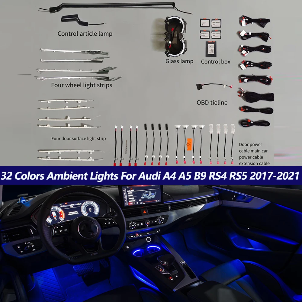 32ColorsAmbientLightsForAudiA4A5B9RS4RS520172023Car