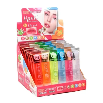 36pcs Fruit Flavor Lip Gloss Set Clear Vitamin E Moisturizing Lip Gloss Women Girls Lip Oil Kawaii Lips Makeup Wholesale