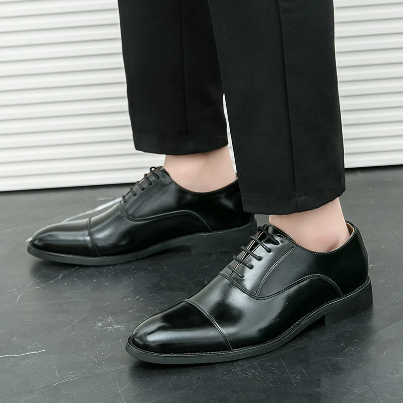 Man Split Leather Shoes Rubber Sole EXTRA Size 38 39 40 41 42 43 44 45 48 Man Business Office Male Dress Lether Shoes