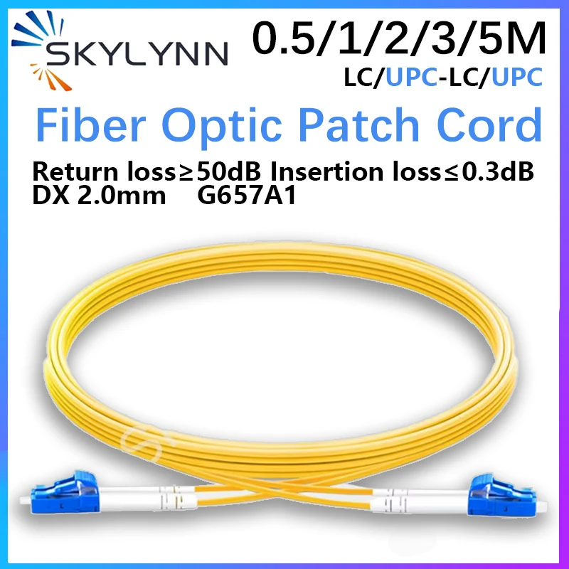 10pcs, Skylynn High Quality LC/UPC-LC/UPC Single Mode G657A1 Duplex 2.0mm LSZH Jacket Patch Cord 0.5m 1m 2m 3m 5m