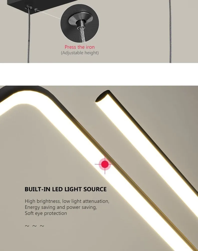 S311e75a040704a83884ec55b03e071d8D Modern LED Pendant Light Gold/Black Long Line Pendant Light For Restaurant Study Kitchen Office Coffee Home Decoration Luxury