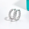 AnuJewel 3mm 2.6cttw D Color Moissanites Hoop Earrings 925 Sterling Silver Luxury Huggie Earring for Women Jewelry Wholesale 3
