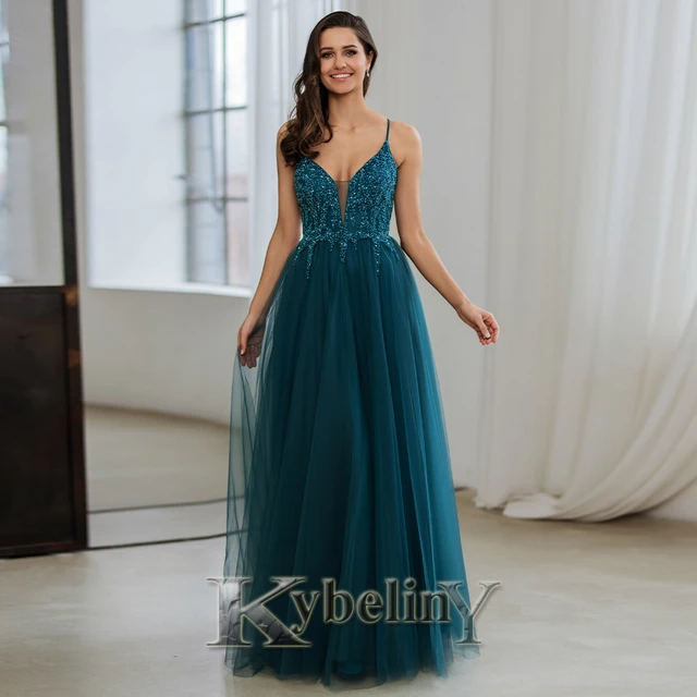 Fancy Sky Blue Prom Dresses 2023 Laser Short Sleeve Crossed Straps  Floor-Length / Long Dancing Formal Dresses