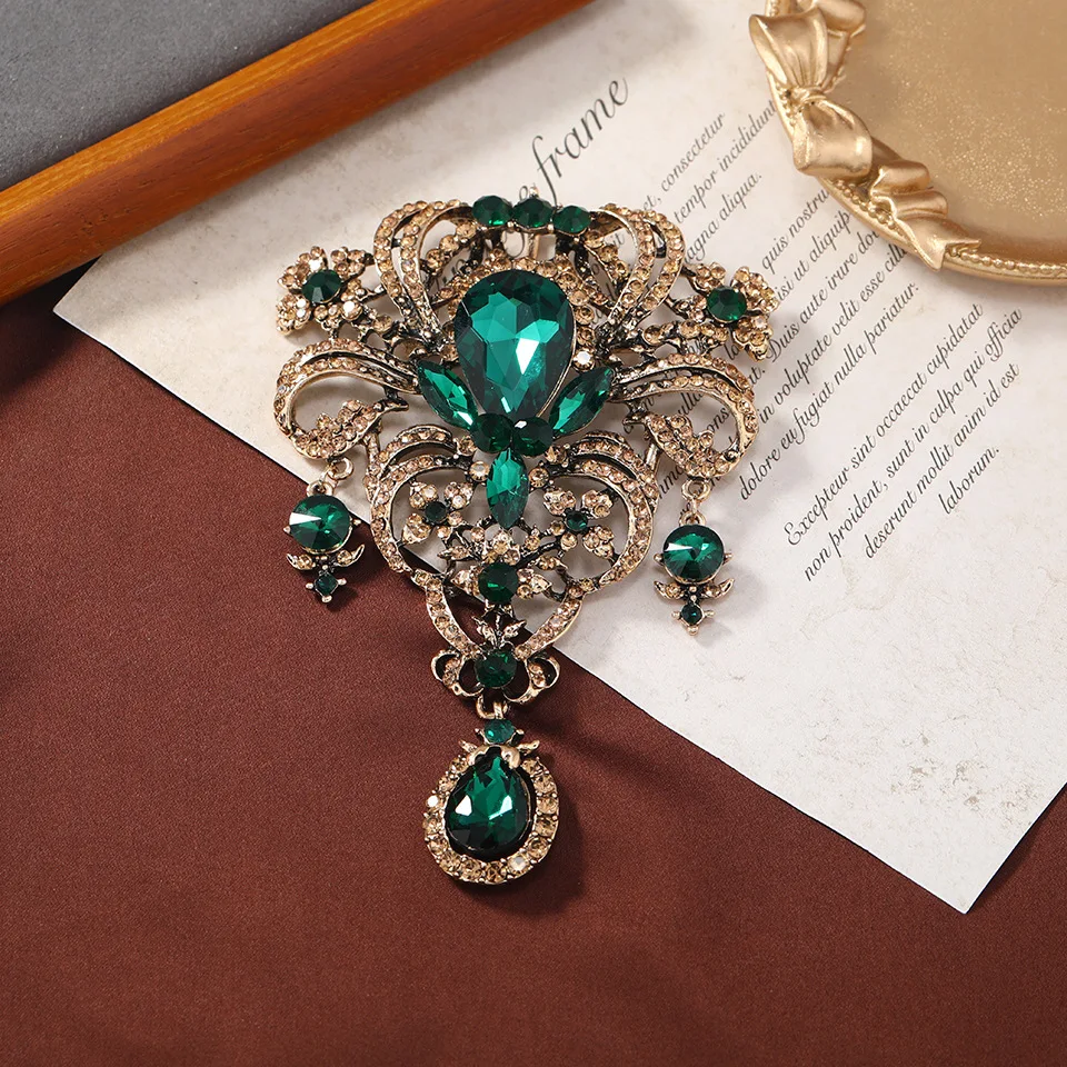 Pt900 天然ダイヤモンド ピンブローチ diamond pin broach pinBrooch Brooch Pt900 Platinum x Emerald x Diamond 0.44