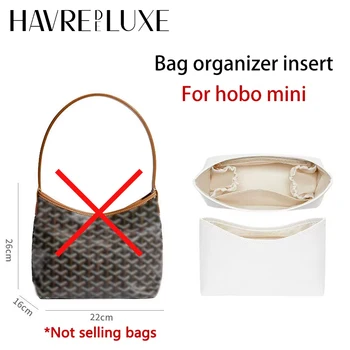 Organizer interno per borsa con cerniera tridimensionale per mini borsa Hobo, supporto per fodera interna, portaoggetti per tote bag, impermeabile e pratico
