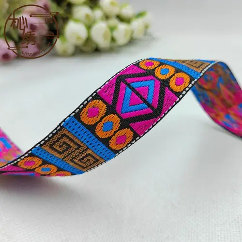 10Yards 26mm 1 Inch Handmade Embroidery Lace Trim Woven Jacquard Ribbon Retro Fashioned For Bag Straps Collar Pillowcase - Image 3
