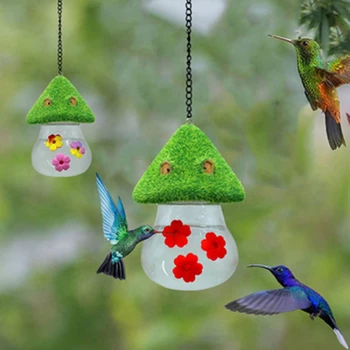 Outdoor Garden Hanging Hummingbird Water Feeders Ant Bee Proof Wind Chimes Humming Bird Feeder Backyard Bird Feeding Station 2