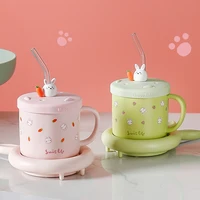 55℃ Rabbit Coffee Mug Heating Pad Cup Warmer Constant Temperature Coaster Electric Mug Mat Milk Tea Water Heater Gift Set 1