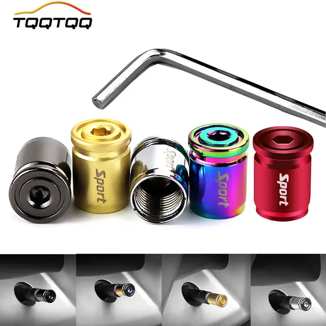 1Set Sport Tire Valve Stem Cap Zinc Alloy Anti-theft Tire Wheel Stem Air Valve Caps for Cars, SUVs, Bicycle, Trucks, Motorcycles 1