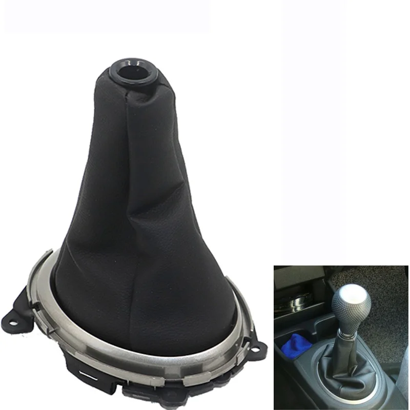 Manual Leather Car Shift Gear Knob Lever Gaitor Boot Cover + Frame For