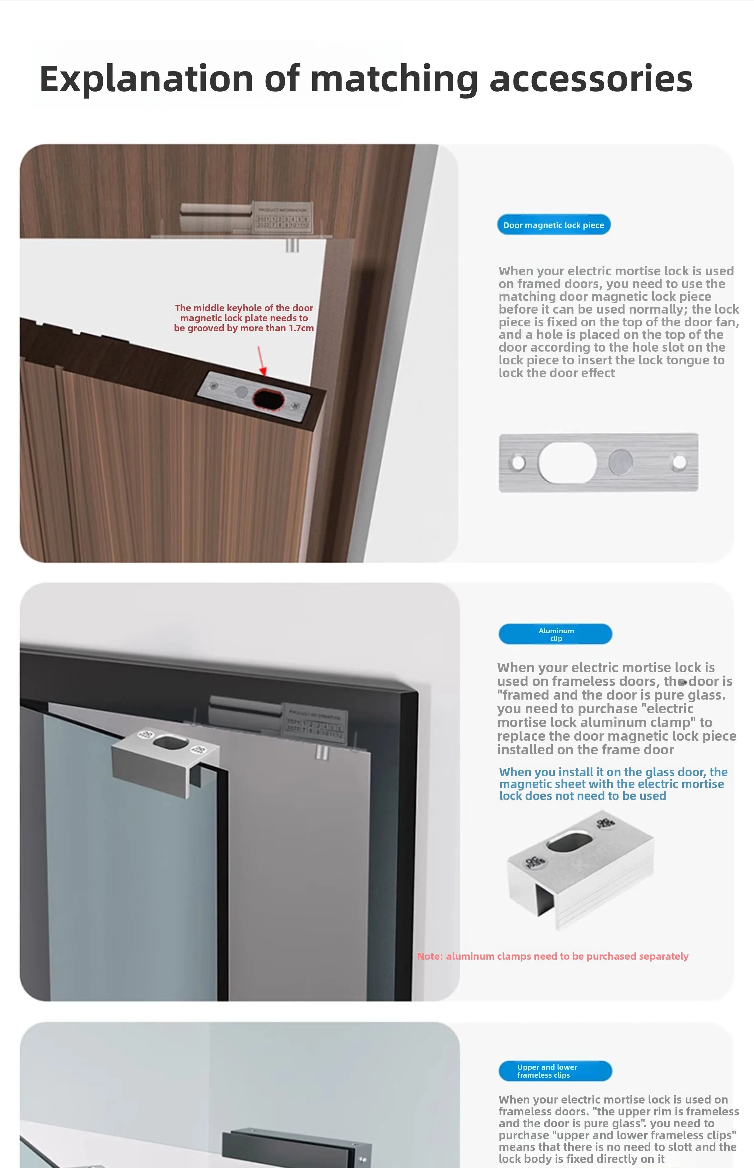 access control electric interlock concealed embedded electronic control lock gla