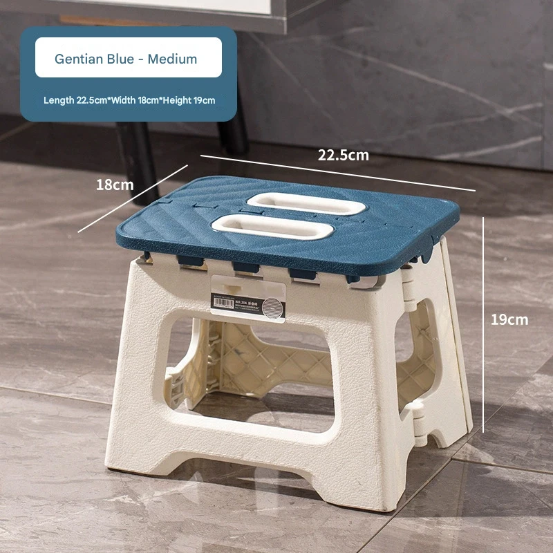 1pcs Lightweight Folding Step Stool Multi Purpose Handheld Thickened Footstool Non-Slip Plastic Small Benches Home Furniture