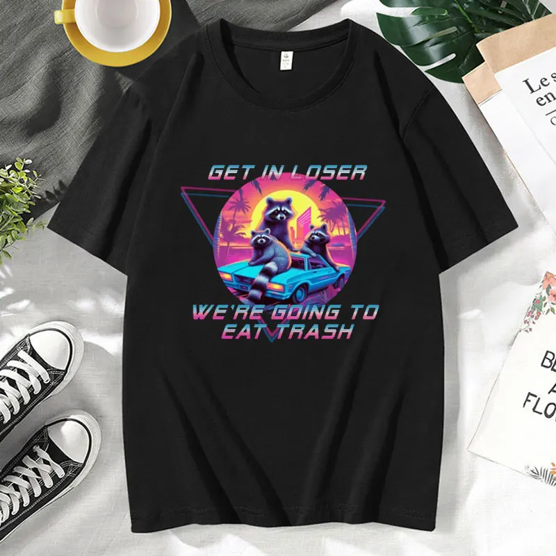 

Raccoon Shirt Trash Panda T Shirt Men's Neon Shirt Funny Meme T-shirt Cartoon Oversized O-Neck Tee Shirts Unisex Short Sleeve