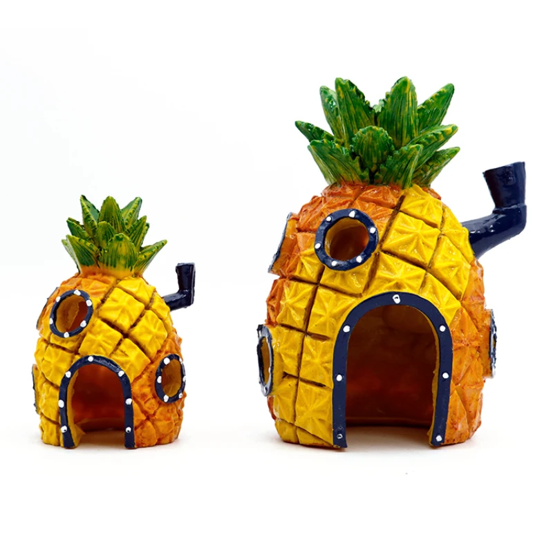 Resin Aquarium Decoration Cartoon Pineapple House Octopus House