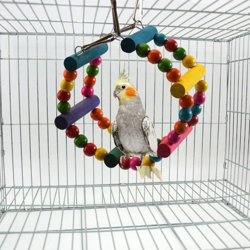 Birds Pets Parrots Ladders Climbing Toy Hanging Colorful Balls Natural Wood Chew Toys Swing Bridge parrot toy,bird toy,bird swing toy