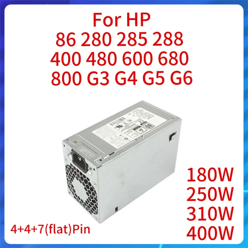 Nuovo 180W 250W 310W 400W Per Hp Prodesk 86 280 285 288 400 480 600 680 800 G3 G4 G5 G6 Adattatore Di Alimentazione 4P 4P 7P