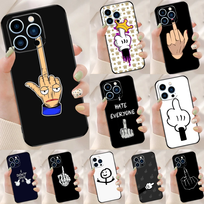 iphone 12 mini wallet case Cartoon Middle Finger Phone Case For iPhone 11 13 Pro 12 Pro X XR XS Max 6 8 7 Plus Protection Back Case Cover iphone 12 mini cover case