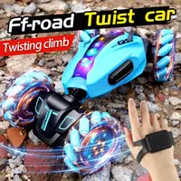 4WD RC Drift Car With Music Led Lights 2.4G Gesture Radio Remote Control Spray Stunt Car 360° Rotating Climbing Car Toys Gift 1