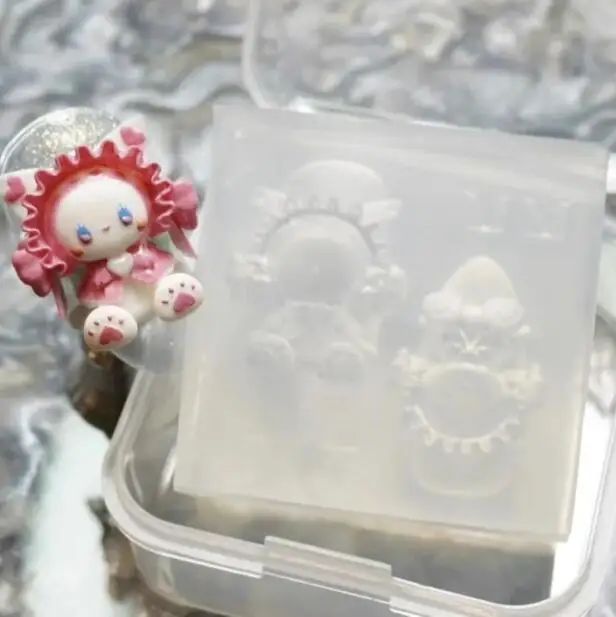 1pc Bowknot  Girl 3D Acrylic Mold  Cartoon  Nail Art Decorations   Design Silicone Decorated   Nail Art Templates Nails  Mold 2