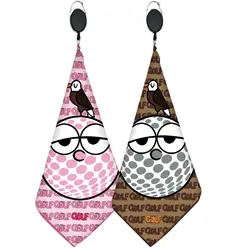 Premium Double - Sided Fashion Golf Towels - Super Absorbent & Quick - Drying (2 Pack) (2 pcs towels)